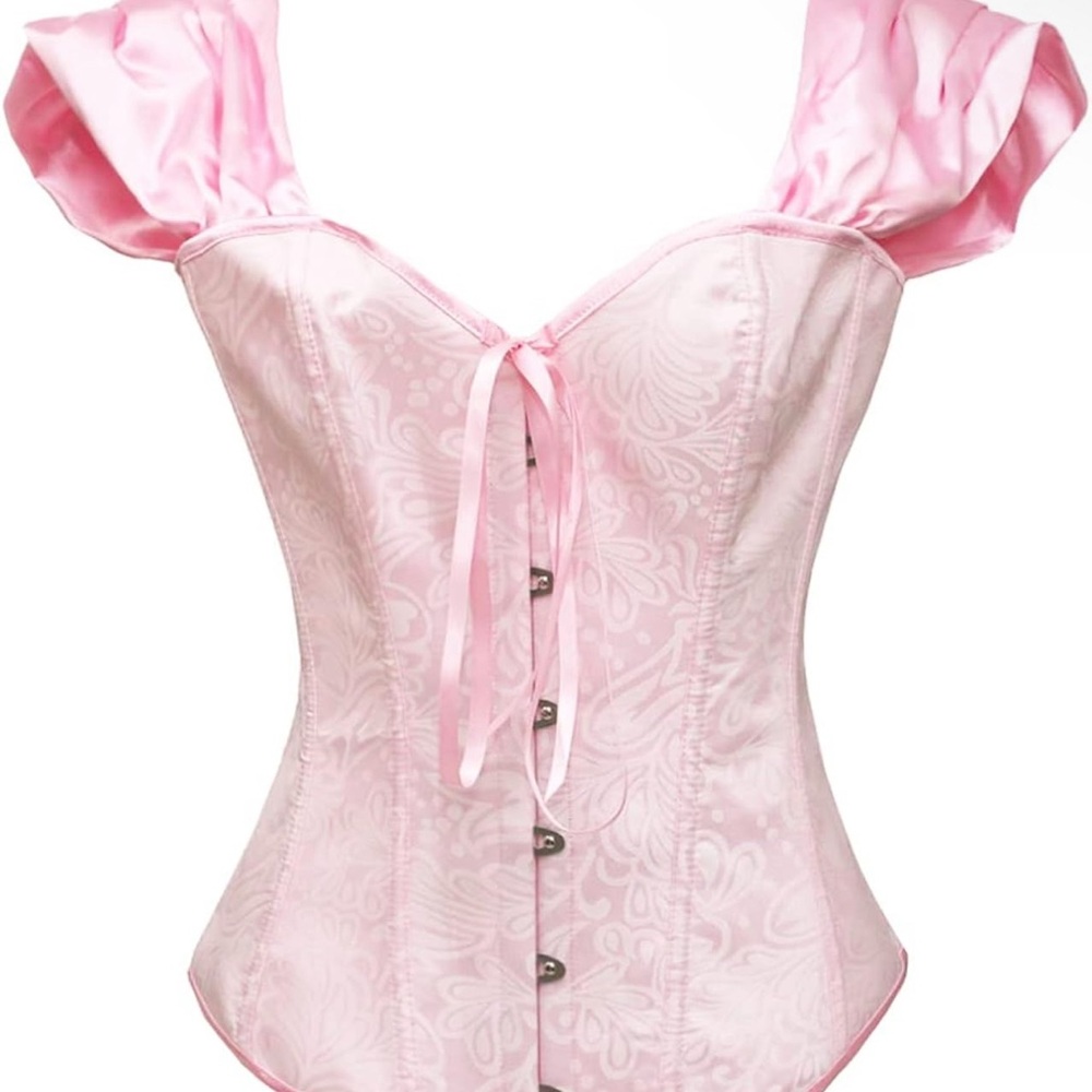 Pink Satin Corset Top